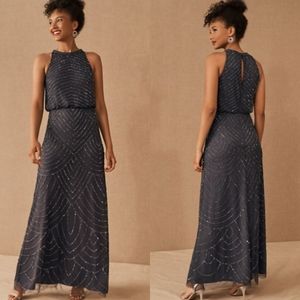 NWT Adrianna Papell Madigan Beaded Tulle Dress